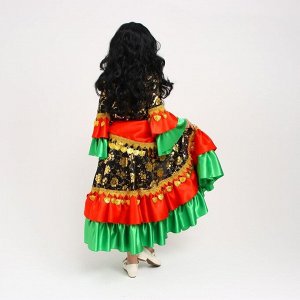 Карнавальный костюм «Цыганка», цвет красно-зелёный, р. 40, рост 146-152 см