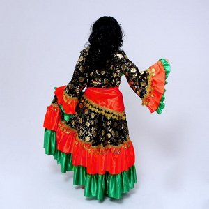 Карнавальный костюм «Цыганка», блузка, юбка, косынка, парик, р. 48-50, рост 170 см, цвет красно-зелёный