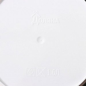 Горшок для цветов с поддоном Доляна «Кракле», 1,6 л, d=14 см, h=15,5 см, пластиковый, цвет белый