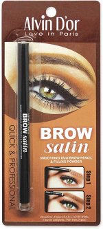 ALVIN D&#039;OR P-5 Дуэт для бровей карандаш+пудра BROW SATIN (тон 01 - Medium Brown)