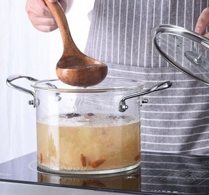 Стеклянная кастрюля "Glass Pan" с металлической ручкой / 5,5 л