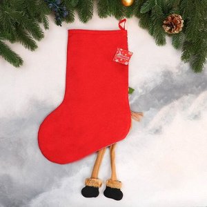 Зимнее волшебство Носок для подарков &quot;Лосяш с длинными ножками, звёздочка&quot; 26х39 см, серый