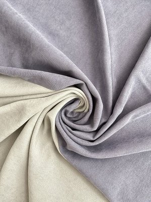 Швейный цех "Маруся" Комплект штор КАНВАС (эффект замши) комбинированный цвет Сиреневый + Бежевый: 2 шторы по 200 см