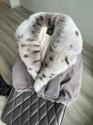 Джинсовая куртка мех песец 65см