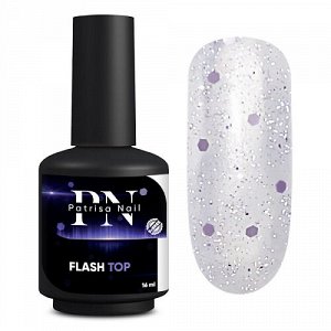 Patrisa Nail Топ глянцевый Flash Top со светоотражающими блестками, без липкого слоя