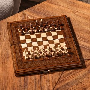Шахматы ручной работы "Стандарт", 30х16 см, массив ореха, Армения
