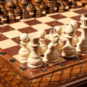 Шахматы ручной работы "Люкс", с ящиками, на ножках, 50х50 см, массив ореха, Армения