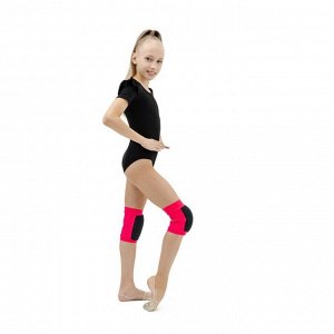 Наколенники для гимнастики и танцев Grace Dance, с уплотнителем, цвет чёрный/коралл