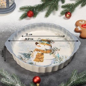 Блюдо для запекания Доляна «Рождественский снеговик», 28,8?25?4,3 см