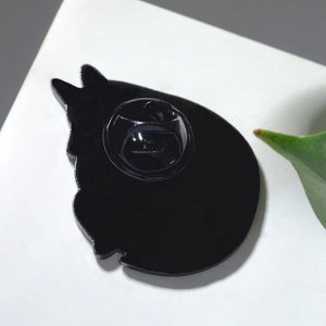 Значок "Кошка с собакой" дружочки, цветной в чёрном металле