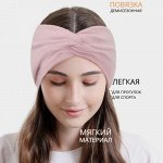 Повязка-Чалма трикотажная, в рубчик, цвет тауповый, арт.059.746