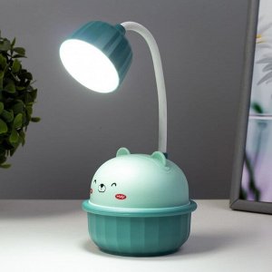 RISALUX Настольная лампа &quot;Мишка&quot; LED 3Вт USB голубой 8,6х8,6х20,5 см