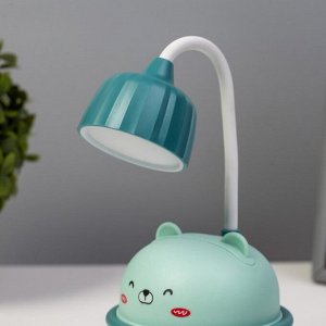 Настольная лампа "Мишка" LED 3Вт USB голубой 8,6х8,6х20,5 см RISALUX