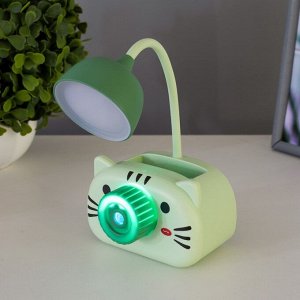 Настольная лампа "Киса" LED 3Вт USB зеленый 9,5х7,4х22 см