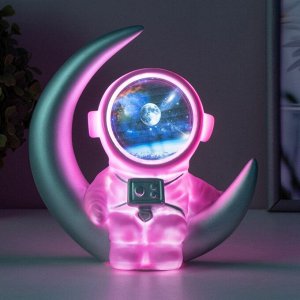 Ночник Космонавт на луне LED USB МИКС 10х10х18 см