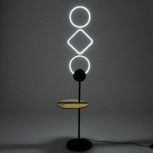 Торшер со столиком "Геометрия" LED 32Вт 3000-6000К черный 24х24х128см