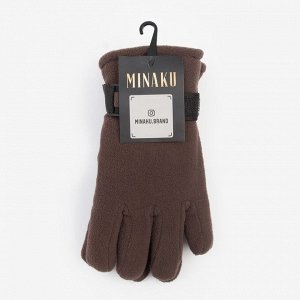 Перчатки женские MINAKU, двухслойные, цв. коричневый, р-р 24 см