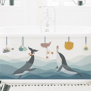 Наклейка пластик интерьерная цветная "Игры китов"  60х85 см 9078403