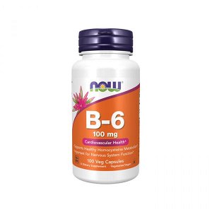 Витамины отдельные NOW Vitamin B-6 100mg 100 veg caps