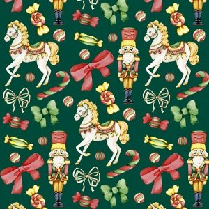 Бумага оберточная Новогодняя мечта для сувенирной продукции в рулонах, с полноцветным декоративным рисунком, плотность 90 г/м2 / 100х70см