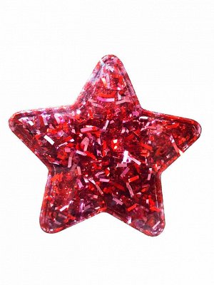 Декоративное украшение Красная мягкая звезда для оформления подарков из полиэтилена, на текстильной основе (полиэстер) / 5,5x0,2x5,5см