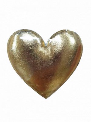 Декоративное украшение Золотое сердце для оформления подарков из полиуретана, на текстильной основе (полиэстер) / 5,9x0,5x5,5см
