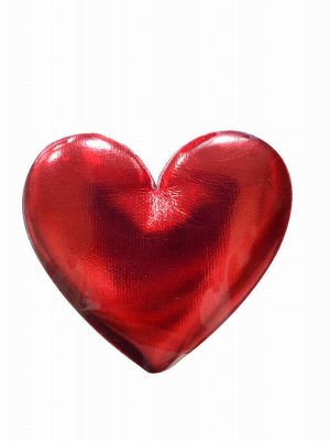 Декоративное украшение Красное сердце для оформления подарков из полиуретана, на текстильной основе (полиэстер) / 5,9x0,5x5,5см