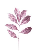 Интерьерное украшение ветка Розовая с листиками из полиэтилена / 31x14x1см