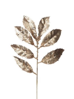 Интерьерное украшение ветка Золотистая с листиками из полиэтилена / 31x14x1см