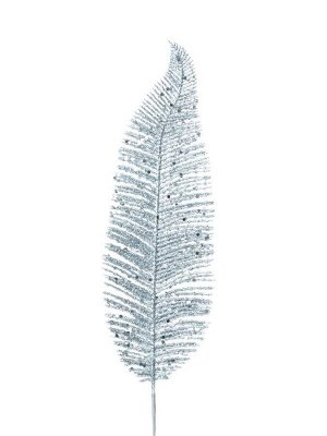 Интерьерное украшение ветка Серебристая из полиэтилена / 42x9x0,4см