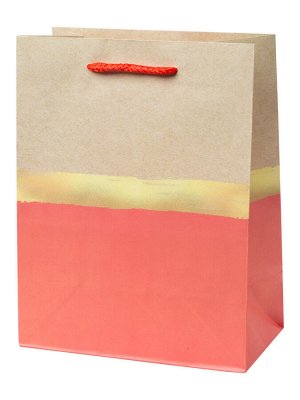 Бумажный пакет для сувенирной продукции с ламинацией, с шириной основания 17,8 cм, плотность бумаги 140 г/м2 / 17,8*22,9*9,8см