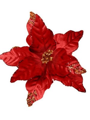 Новогоднее ёлочное украшение Гранатовый цветок из полиэстера, на клипсе из черного металла / 20x26x26см