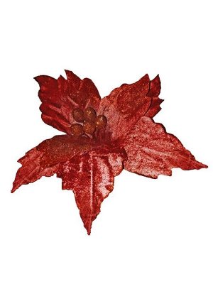 Новогоднее ёлочное украшение Коралловый цветок из полиэстера, на клипсе из черного металла / 21x28x28см