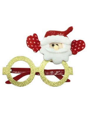 Маскарадные очки Красный Дед Мороз из полипропилена с декором из нетканого материала (полиэфирные волокна) / 1,5x16x12см