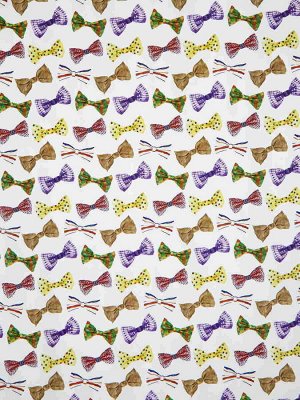 Упаковочная бумага Красочные банты для сувенирной продукции в рулонах, мелованная с двух сторон, с полноцветным декоративным рисунком, плотность 80 г/м2 / 70х100 (погрешность см