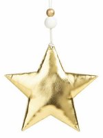 Новогоднее подвесное украшение Блестящая золотистая звезда из полиуретана / 10,5x1,5x10,5см