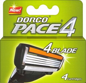 Дорко, Kассеты для бритья Pace 4 мужские, 4 шт, Dorco