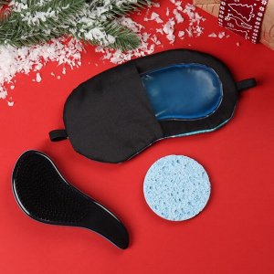 Подарочный набор «ДЕД НА ВОЛНЕ», 3 предмета: маска для сна, спонж, массажная расчёска, цвет МИКС