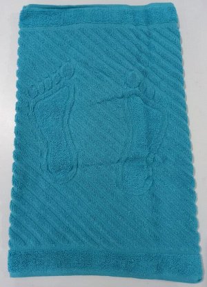 Махровый коврик для ног цвет Голубая бирюза 50*70 см