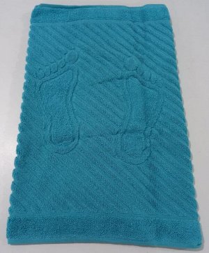Махровый коврик для ног цвет Голубая бирюза 50*70 см