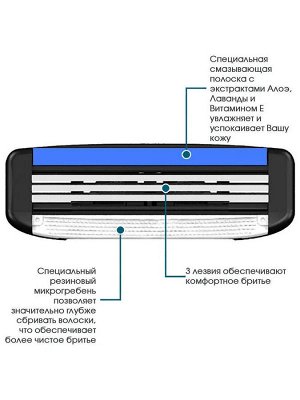 DORCO Бритвенная система с 3 лезвиями (станок + 2 кассеты) PACE 3  NEW