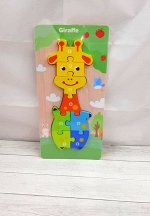 Развивающая игрушка- Паззл деревянный   Монтессори Жираф  22,5*11см