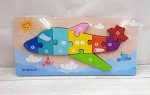 Развивающая игрушка- Паззл деревянный   Монтессори Самолет  22,5*11см
