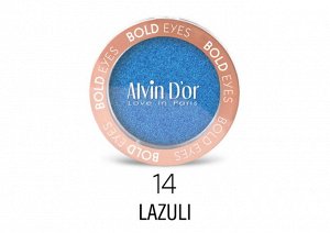 ALVIN D'OR AES-19 Тени для век одинарные сатиновые BOLD EYES (14 - лазурит) NEW!