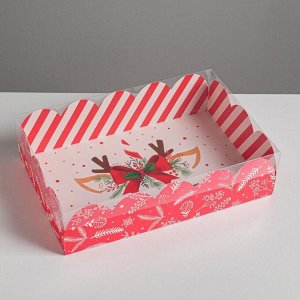Коробка подарочная с PVC крышкой «Подарок», 20 ? 30 ? 8 см