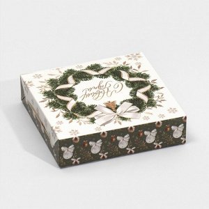 Коробка складная «Новогодний шик», 14 ? 14 ? 3.5 см