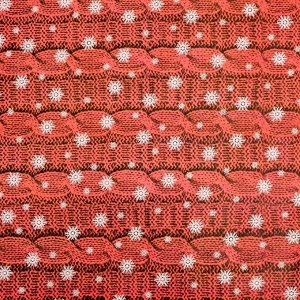 Бумага упаковочная глянцевая двусторонняя "Вязанка на красном", 70 х 100 см