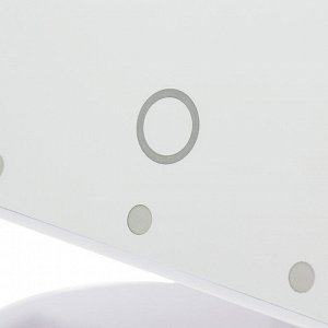 Зеркало Luazon KZ-06, подсветка, 26.5 х 16 х 12 см, 22 диода, сенсорная кнопка, белое