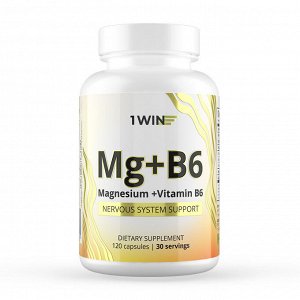 1WIN Магний + Витамин В6, 120 капсул, бад
