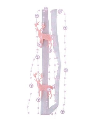 Новогодняя гирлянда Розовые олени из полиэстера и полистирола / 140x3,5x0,5см